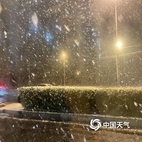 今天(12月12日)傍晚开始,北京多地出现降雪,雪花纷纷扬扬飘落,地面