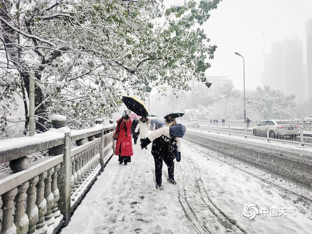 省湘西土家族苗族自治州迎来降雪天气,全州北部降小到中雪,局地大雪