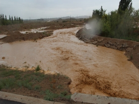 甘肃高台遭暴雨侵袭 部分地区道路中断农田被淹