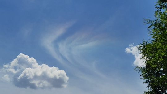 好運！高考首日甘肅華池上空出現“彩虹云”