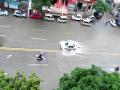 鹿寨县城道路积水严重（摄影：黄金石）