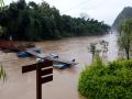 伏龙洲淹没在漓江水中（摄影：张雅昕）