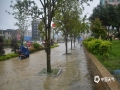 中国天气网广西站讯 6月6日15-17时，暴雨袭击桂林市灵川县城及周边乡镇，其中3小时降雨量最大为定江镇，达124.4毫米。由于降水强度大，城区多处道路出现积涝，给群众的交通出行带来了不便。（图/阳剑城 文/邓苏花雨）