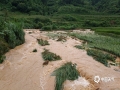 中國(guó)天氣網(wǎng)廣西站訊 15日上午9時(shí)后，百色德保上空的降雨云系突然加強(qiáng)，下起了漂泊大雨，德保南部、東部鄉(xiāng)鎮(zhèn)均出現(xiàn)強(qiáng)降雨，最嚴(yán)重的是燕峒鄉(xiāng)和足榮鎮(zhèn)。燕峒鄉(xiāng)興旺村和足榮鎮(zhèn)兩小時(shí)最大降雨量分別為102.6毫米、114.5毫米。強(qiáng)降雨出現(xiàn)后，足榮鎮(zhèn)老坡村山洪爆發(fā)，雨水夾著泥土沖下農(nóng)莊，給道路及住房造成一定損壞；足榮、燕峒多條道路出現(xiàn)塌方，交通出現(xiàn)暫時(shí)中斷；部分農(nóng)作物被淹，城鄉(xiāng)不同程度出現(xiàn)積澇。（圖文/梁澤誠(chéng)）