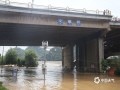 中国天气网广西站讯 7月12日早上7时50分，柳江柳州水文站出现洪峰水位83.8米，超警戒水位1.3米。沿江多条道路被江水淹没，汪洋一片，已成“泽国”。由于洪水淹没地段比较深，不少市民又开始了“滴滴打船”的生活。目前水位正在缓慢下降，强降雨过程接近尾声。（图/李羿树 文/李宜爽）