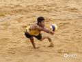 10月21-29日，第一届全国学生（青年）运动会沙滩排球赛在钦州茅尾海沙滩排球训练基地举行，图为10月29日当天比赛现场精彩瞬间。（图/何斌 文/隆宇）