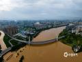 中国天气网讯 受上游来水及区间降雨影响，广西南宁市邕江水位暴涨，两岸的亲水步道、绿化等设施被淹，建议市民游客不要在江边逗留、观水、戏水。图片拍摄于9月11日。（图文/曾海科）