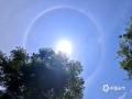 中国天气网广西站讯 今天（5月11日）上午，桂林天空出现巨大日晕，彩色光环清晰可见。图片拍摄于桂林市阳朔县。（图/侯进）
